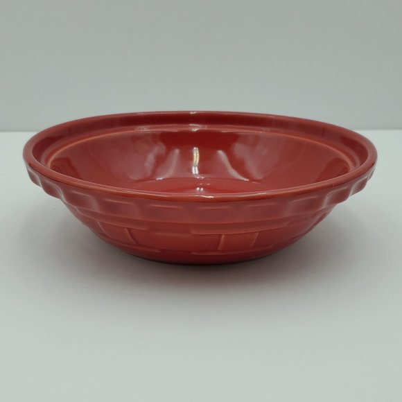Longaberger Pottery Tomato Red 7" Pie Baking Plate Soup Cereal Serving Bowl - Picture 1 of 5